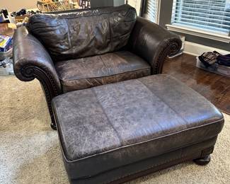 Bernhart Leather Chair and Ottoman