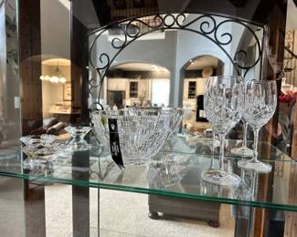 Waterford Candle Holders, Bowl and Glasses