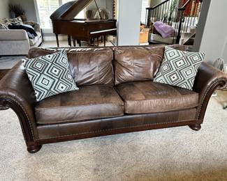 Bernhart Brown Leather Sofa