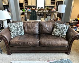 Bernhart Brown Leather Sofa