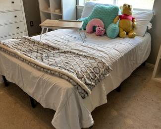 Full Bed with Mattress, Pillows, Stuffed Animals
