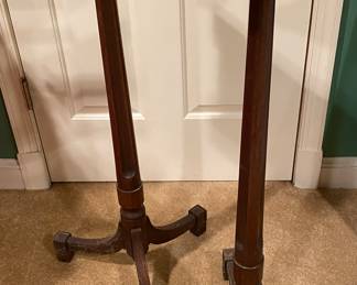 Old mahogany torchiere stands