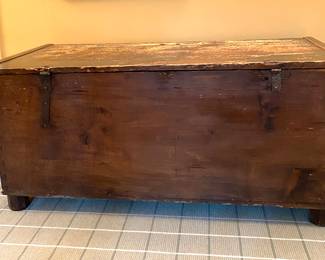 rustic antique wood trunk