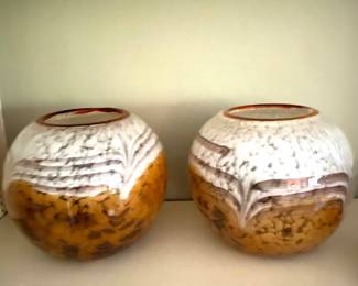 Pair/copper pottery bowls