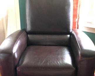 Black leather reclining chair