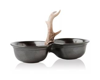 Juliska “Forest Pewter” double-bowl server