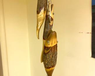 Carved wood fish