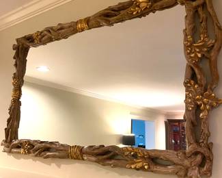 Vintage plaster faux vines mirror 