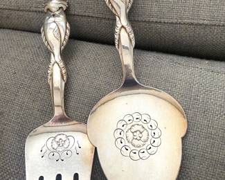 Large Georg Jensen sterling silver fish servers (1915-1919)