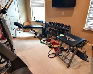 Weight Set W/Rack, Bench, Malibu Pilates Chair