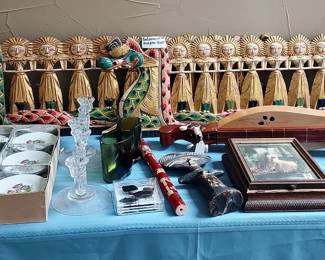 Balinese Art, Vintage Child's Teaset, Dulcimer