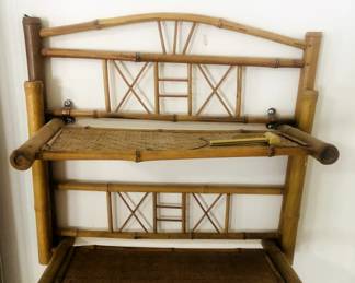 Vintage rattan wall shelf