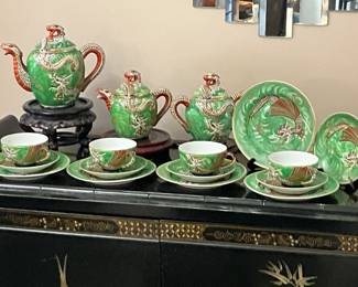 Vintage Japanese Moriage Dragonware Tea Set
