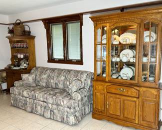 Queen Sleep, by a La-Z- Boy Company and Oak China Hutch