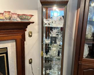 5 Shelf Square, Curio Cabinet with Mirrored back filled with: Waterford Crystal, Marquis, (Waterford)&nbsp;Crystal, Shannon & Other Crystal&nbsp;