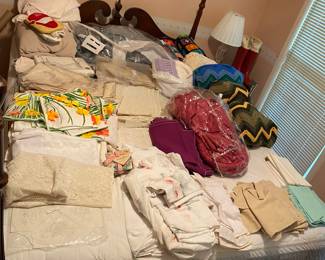 Bed full of linens