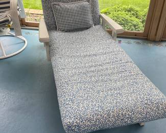 solid white wood patio lounger 