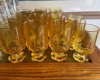 Vintage Tiffin Franciscan Madeira Cornsilk Yellow goblets 