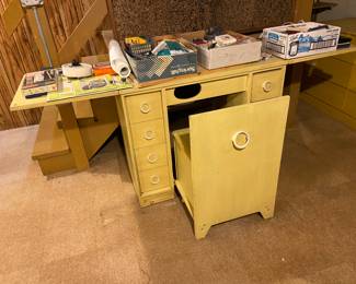 Vintage sewing table with chair (no machine)