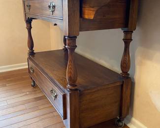 Solid Oak Dropleaf Bar cart 