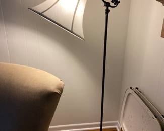 Black iron tilt floor lamp