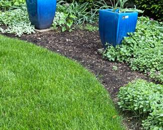 Blue flower pots