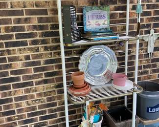 white metal bakers rack