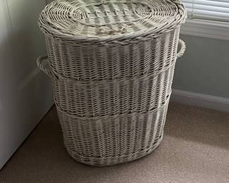 White wicker hamper