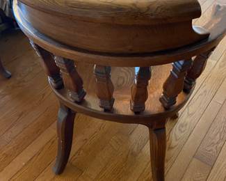 Solid wood dining set with 6 captain chairs