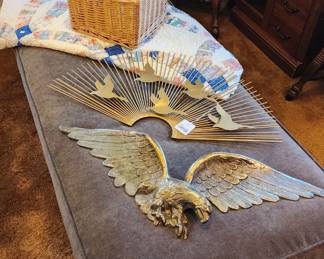 Jere Style Bird Sunburst, Hanging Metal Eagle