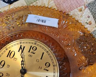 Amber Glass Tiara Wall Clock