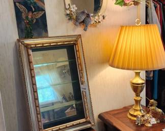 Carved Alabaster Ashtray, Table lamp, Decorative Butterflies, Hanging Display Cabinet