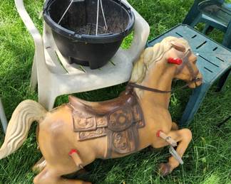 Lawn chairs, Spring rocking horse without frame by Moulded Products