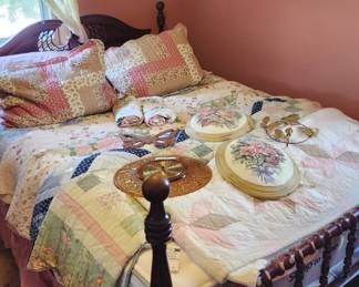 Vintage wood bed frame, Sleep to Live 400 series full mattress full size