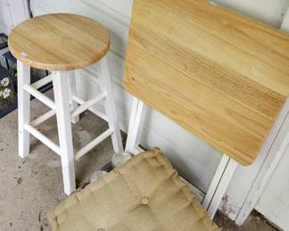 Wooden Stool and Table