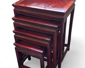 Set of 4 Chinese Rosewood Nesting Tables