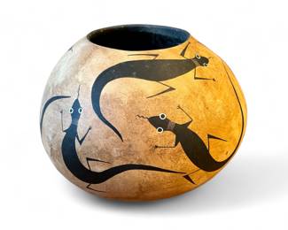 Painted gourd by Robert Rivera, Albuquerque, NM 1988