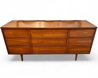 Mid -Century Nine Drawer Lowboy Dresser