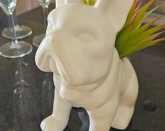 Little French bull dog  faux planter $10