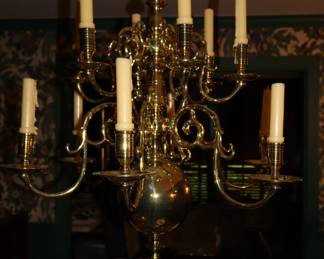 Wonderful old brass chandelier 