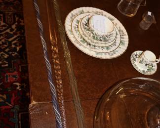 Glass parade canes. Royal Worcester -Lavinia china