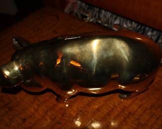 Brass pig bank