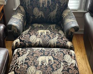 Designer upholstered armchair
