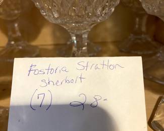 #194 crystal Fostoria Statton Shratton Sherbert (7) $28.00