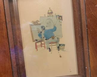 #2 Norman Rockwell end table with queen ann legs 19x14x22 $100.00