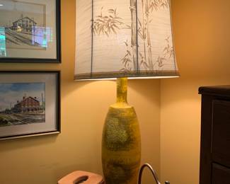 #29 Asian/Mid-Century Lamps - Sold as a pair - 42" tall (one needs a new cord) $100.00