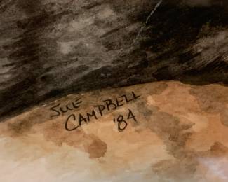 #72 Original Watercolor of Black Cat by Sue Campbell - 1984 $30.00