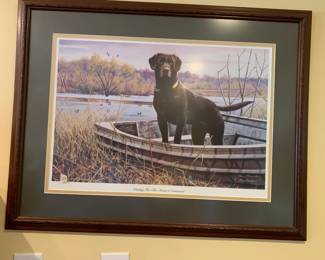 #122 Print of Chocolate Lab - by Larry Chandler signed 719/1600 - "Waiting for the Master" $200.00