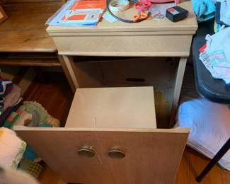 #71 Wood Sewing cabinet w/pull-out Stool - (sewing machine can go inside) - 24-48x18x31 $20.00