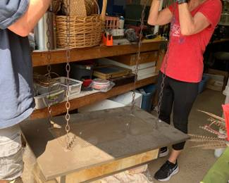 #179 Garage Mid-Century Hanging Tiffany Style Light - 24x63x10(base) w/adjustable Chain $150.00